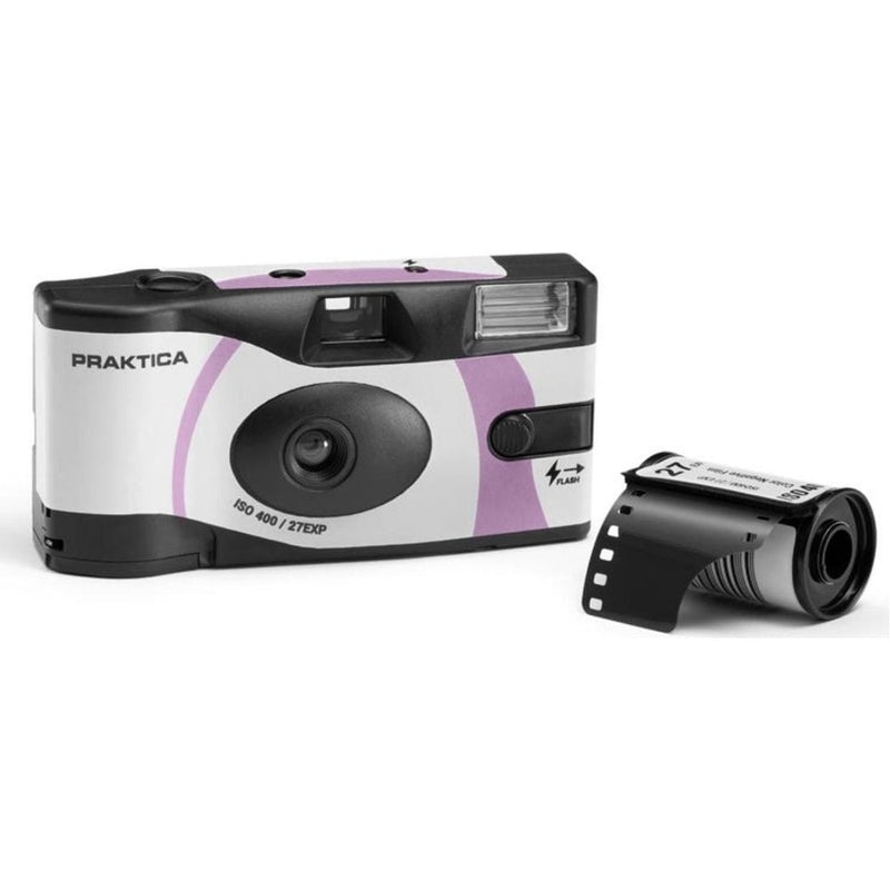 PRAKTICA Single Use Disposable Colour Film Camera with Flash - Pink - Pack of 2