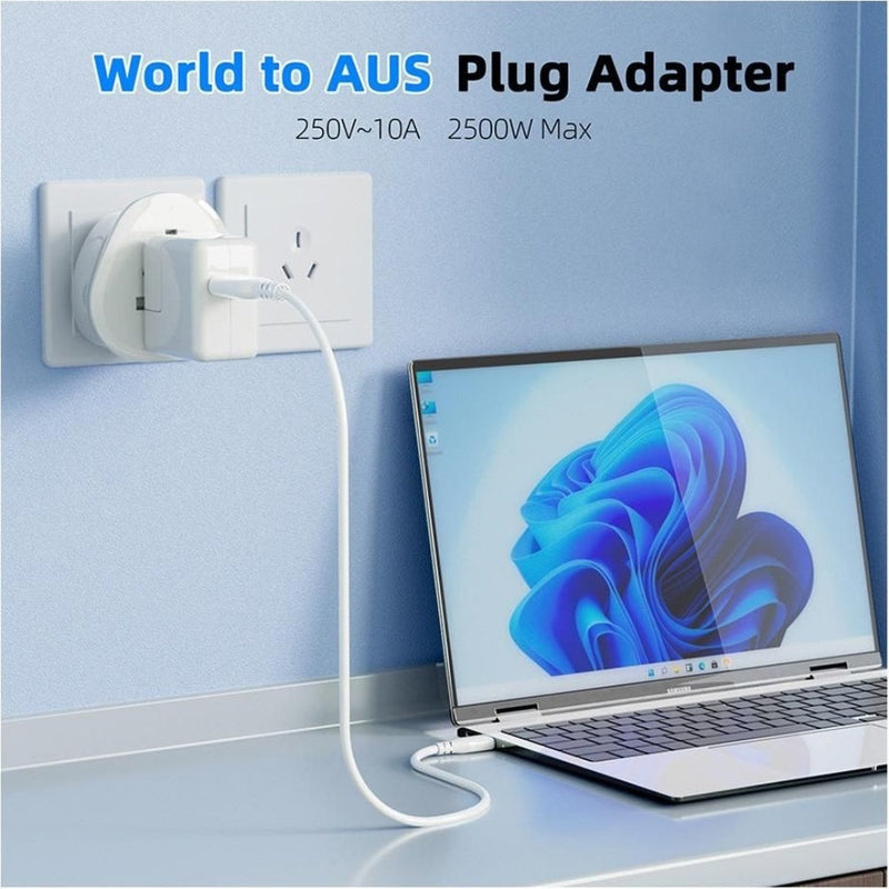 Maplin AU Plug to Worldwide Socket Travel Adapter 250V 10A - White