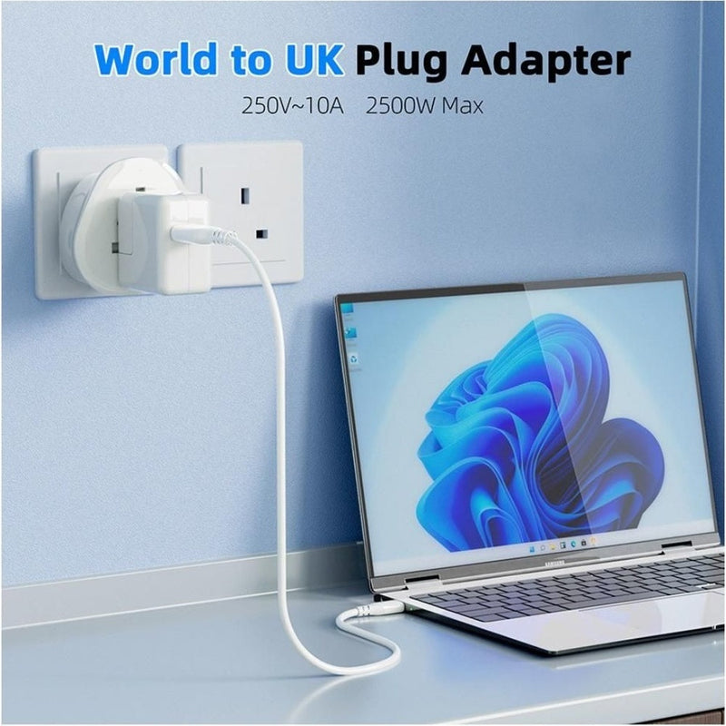 Maplin UK Plug to Worldwide Socket Travel Adapter 250V 13A - White