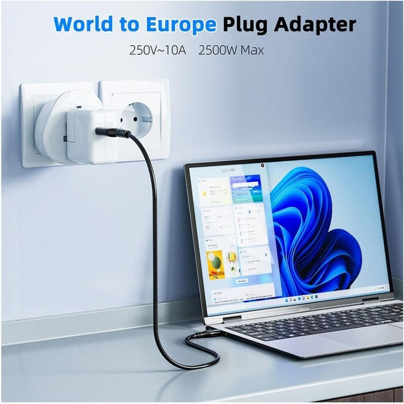 Maplin EU Type E & F Plug to Worldwide Socket Travel Adapter 250V 13A
