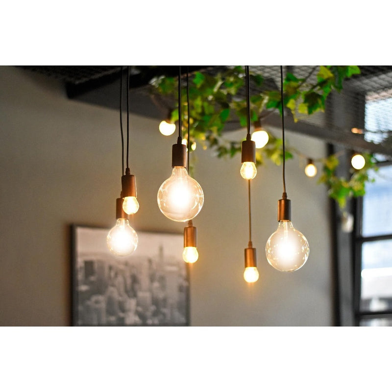 4lite WiZ Connected G125 Globe Filament Amber WiFi LED Smart Bulb - E27 Large Screw - Pack of 3