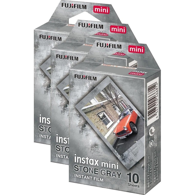 Fujifilm Instax Mini Stone Grey Deco Photo Film - Pack of 30