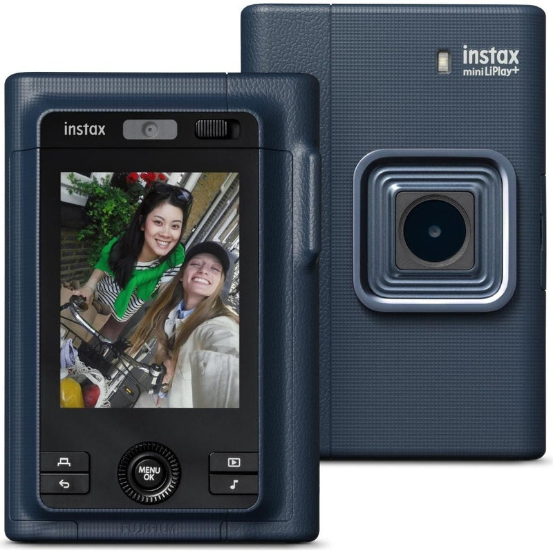 Fujifilm Instax Mini LiPlay Plus Hybrid Instant Camera - Navy - Camera & 20 Shot Pack