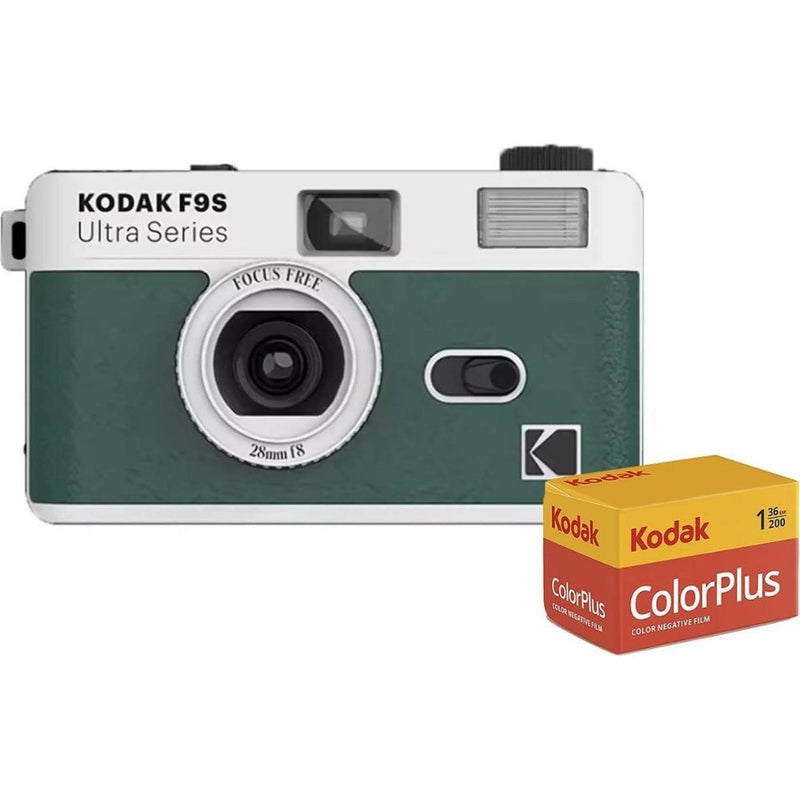 Kodak Ultra F9S Film Camera Reusable 35mm Fixed Focus - Green - Camera & 1x 36 Exposure 35mm Film