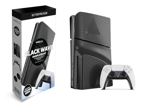 PS5 Slim Faceplates Black Wave - Playstation 5