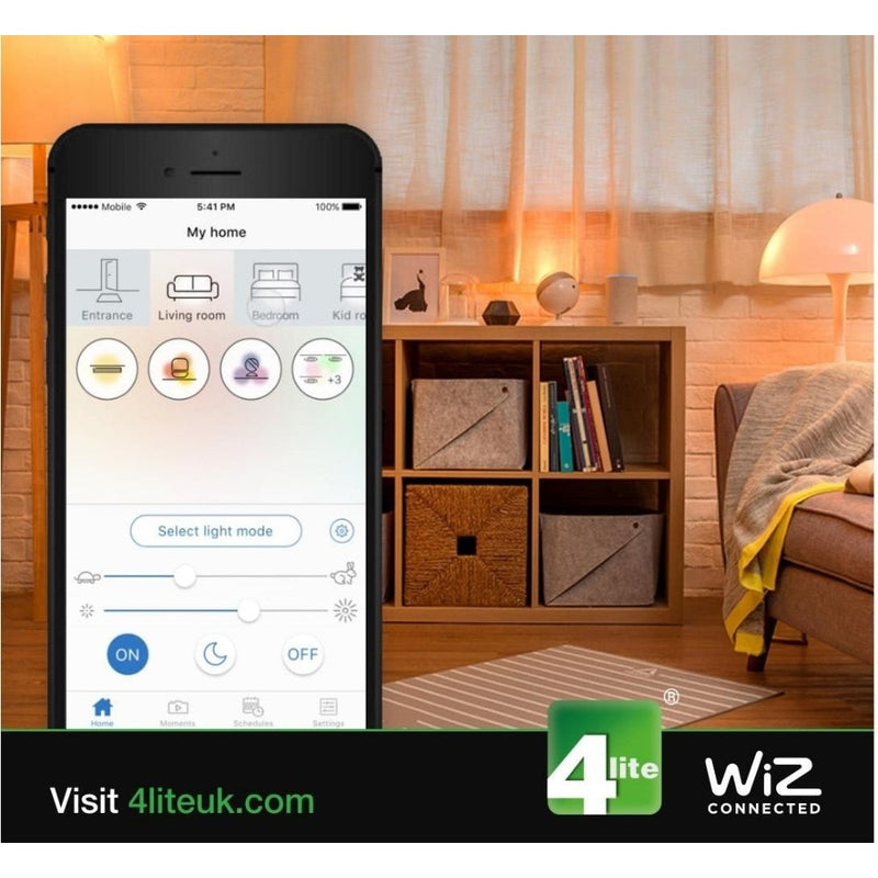 4lite WiZ Connected A60 Dimmable Multicolour WiFi LED Smart Bulb - B22 Bayonet - Single