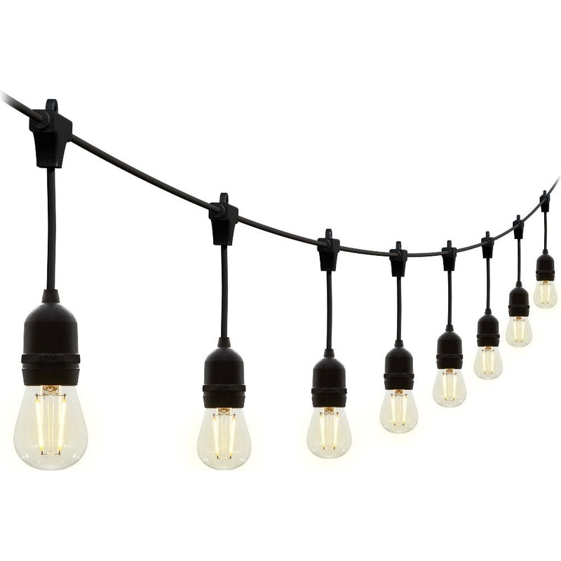 4lite Festoon Lighting Outdoor String Lamps with E27 Screw Warm White LED Bulbs - 10m