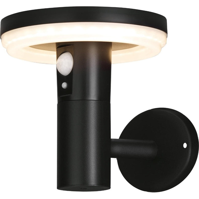 4lite Antheia Solar IP54 Die-Cast Aluminium LED Outdoor Wall Light with Built in PIR Motion Sensor - Single