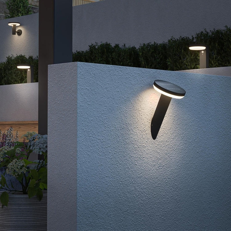 4lite Antheia Solar Slanted IP54 Die-Cast Aluminium LED Outdoor Wall Light with Built in PIR Motion Sensor - Single