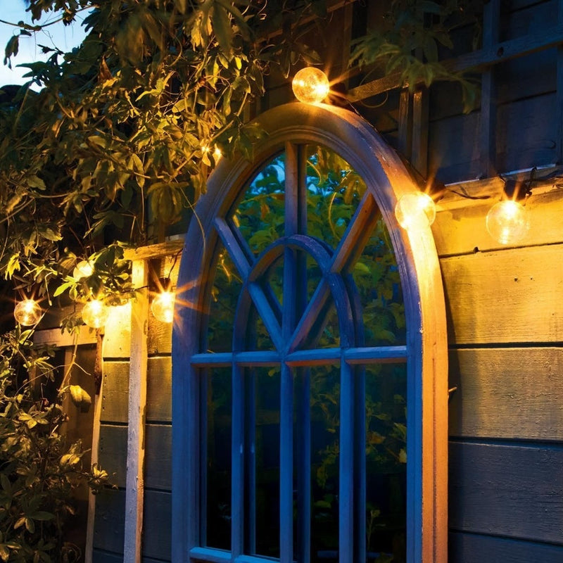 4lite Antheia Solar IP44 Festoon Outdoor String Lights with 10x Warm White LED Bulbs - 3m