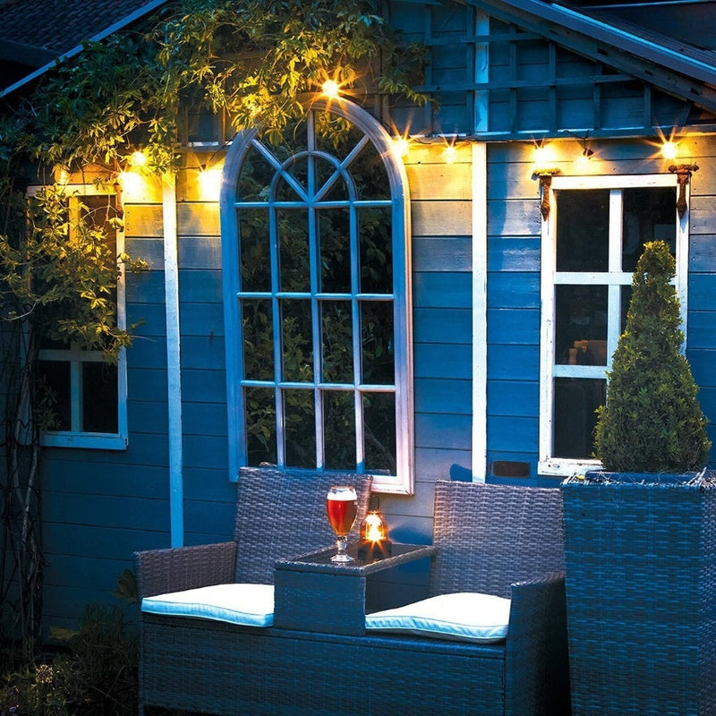 4lite Antheia Solar IP44 Festoon Outdoor String Lights with 10x Warm White LED Bulbs - 3m