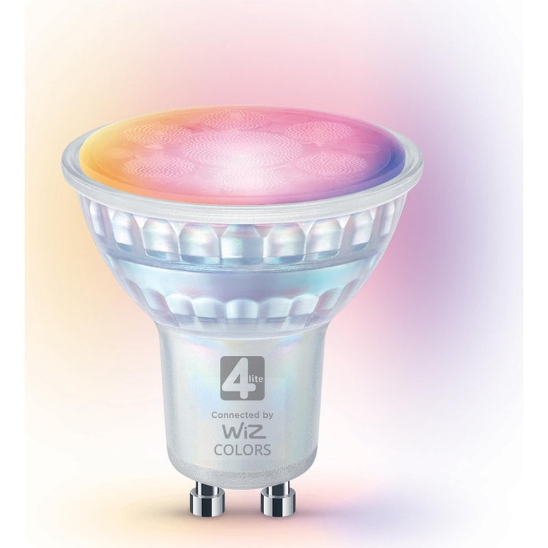 4lite Wiz Connect Dimmable Multicolour WiFi LED Smart Bulb - GU10 - Single