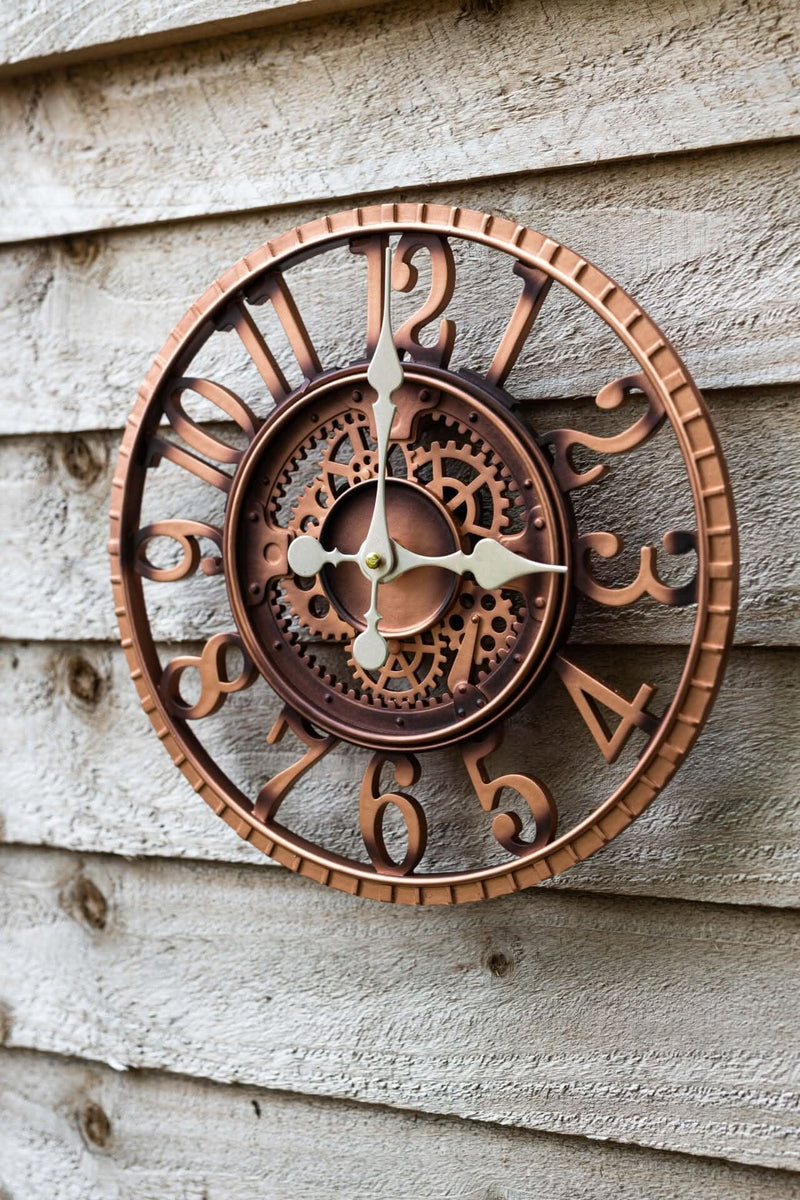 Vintage Style Bronze Round Wall Clock with Arabic Numerals