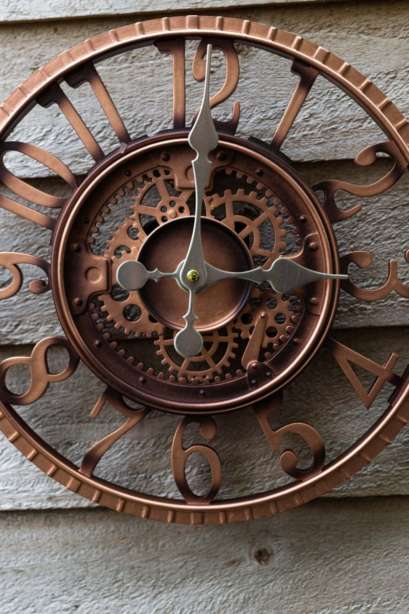 Vintage Style Bronze Round Wall Clock with Arabic Numerals