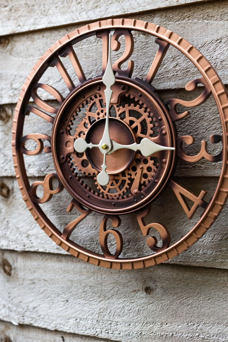 Vintage Style Bronze Round Wall Clock with Arabic Numerals