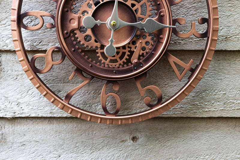 Vintage Style Bronze Round Wall Clock with Arabic Numerals