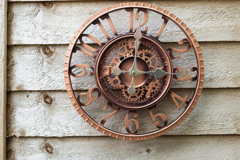 Vintage Style Bronze Round Wall Clock with Arabic Numerals