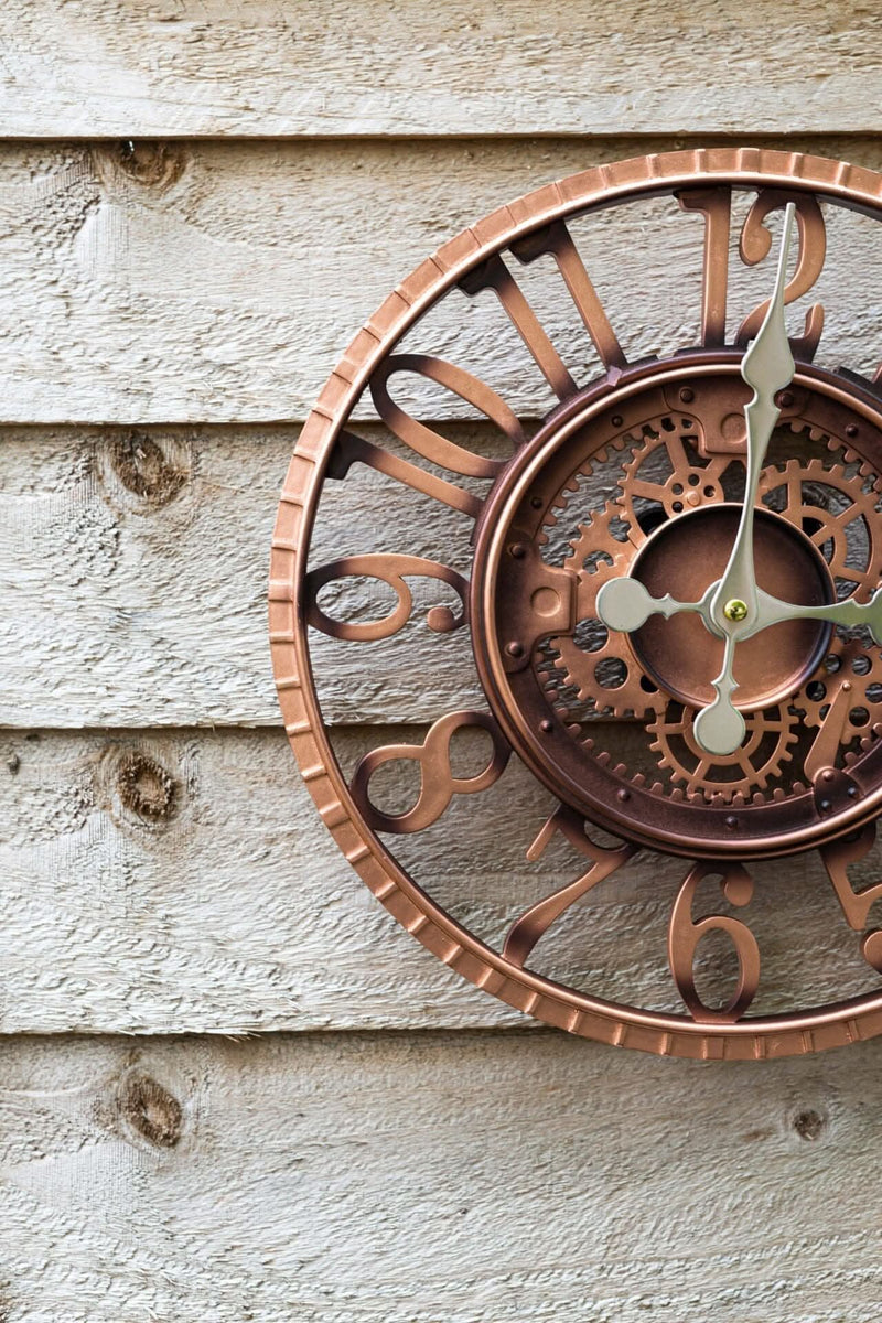 Vintage Style Bronze Round Wall Clock with Arabic Numerals