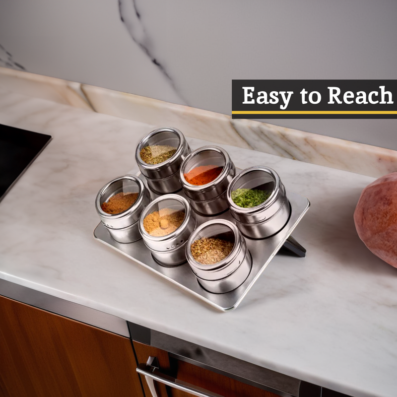 With Oblong Tray | Spice Jars Magnetic Tray