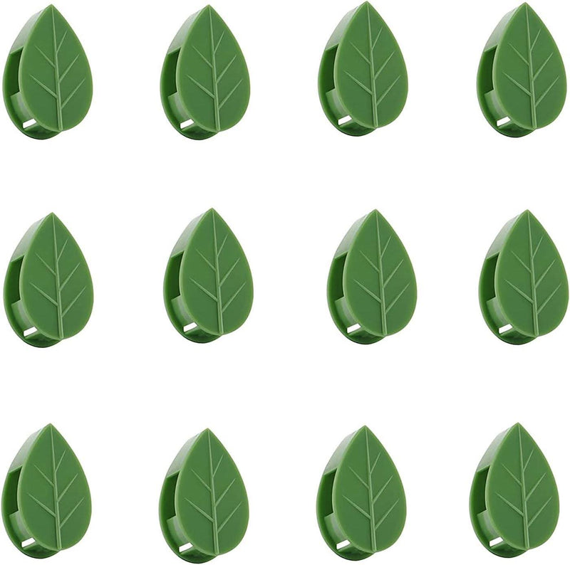 50 Plant Support Clips Green Leaf Wall Clips with Adhesive Pads