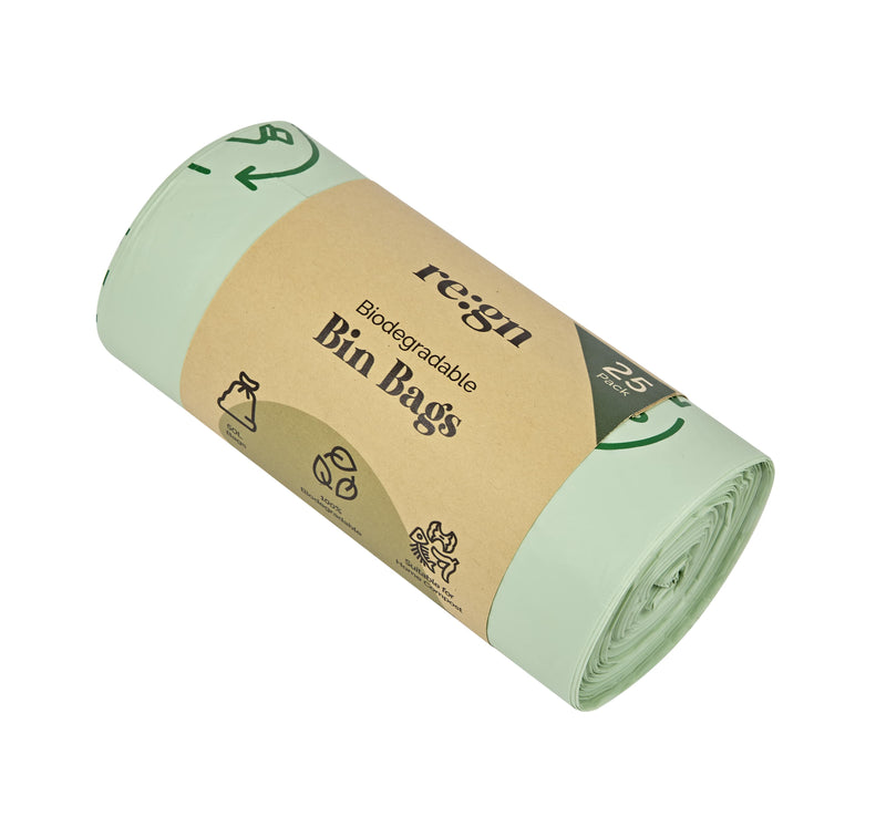 50L Biodegradable Eco Friendly Bin Bags, Eco Waste Disposal - 25 Pack