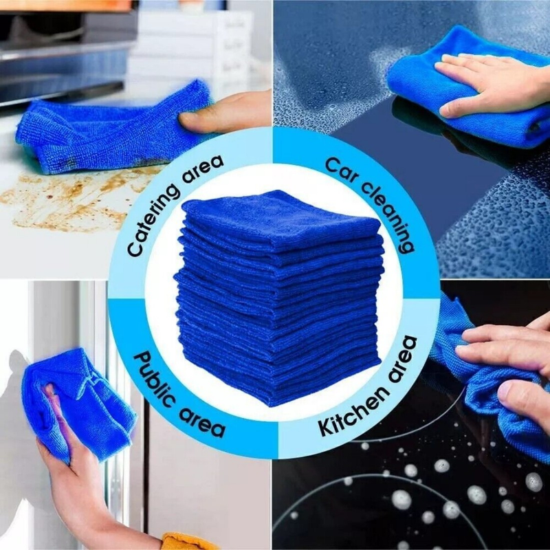 50X LARGE MICROFIBRE CLEANING AUTO CAR DETAILING SOFT CLOTHS TOWEL DUSTER WASH - InStock