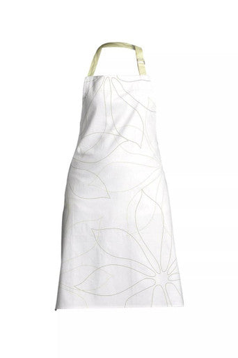 White Base Apron | Green Leaf