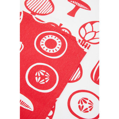 Set of Three Red Tea Towels | Besa