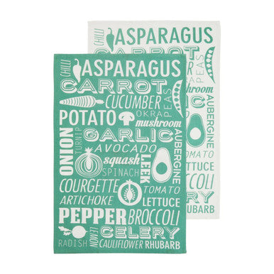 Set of Three Green Tea Towels | Porter