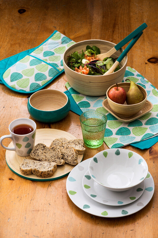 Set of Three Tea Towels | Green Leaf
