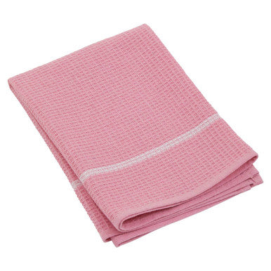 Set of 3 Pink and White Waffle Tea Towels | Doro