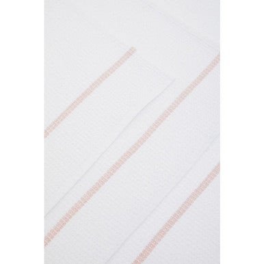 Set of 3 White and Almond Waffle Tea Towels | Doro