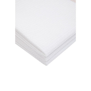 Set of 3 White and Almond Waffle Tea Towels | Doro