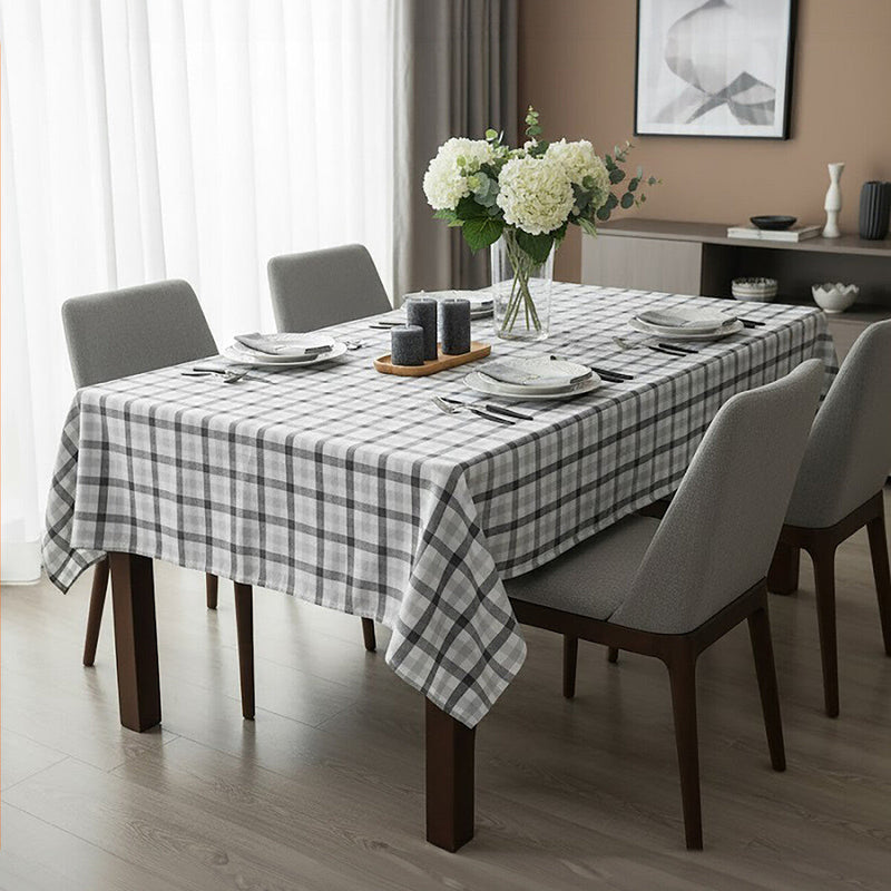 Grey and Black Check Tablecloth | Thread and Loom