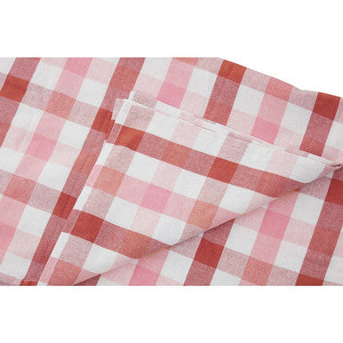 Pink and Poppy Red Check Tablecloth | Thread and Loom