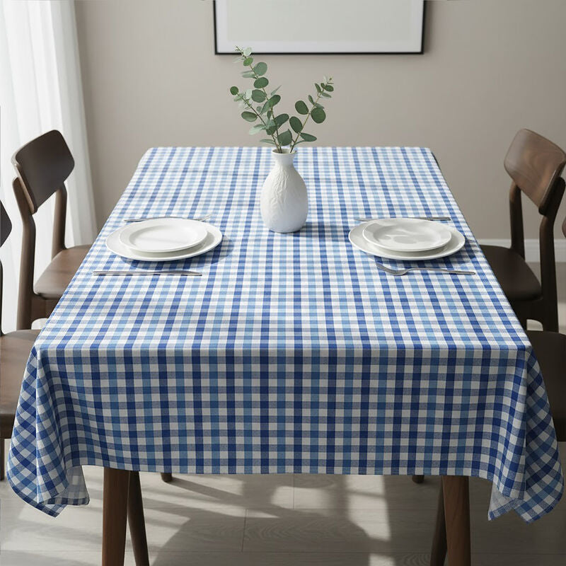 Thread and Loom Blue CheckTablecloth