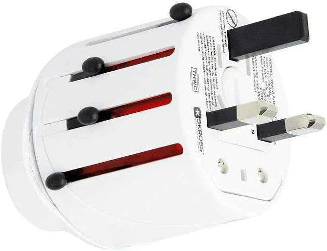 SKROSS Travel Plug EVO Universal Plug 150+ Countries Input and Output - White