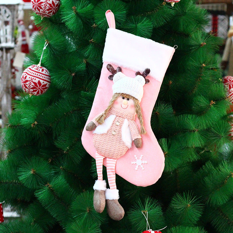 Christmas Knitted Fabric Doll Gift Bag