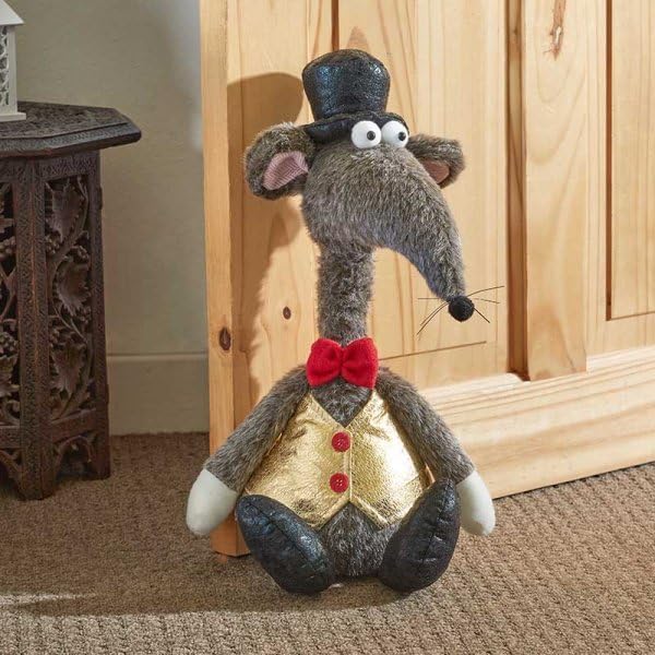 Sitting Christmas Rat Doorstopper