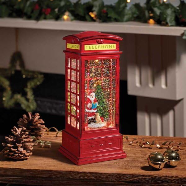 Santa in Phone Box Snowglobe