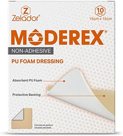 Non-Adhesive Foam Dressing 15x15cm, Highly Absorbent, New but open, scruffy box