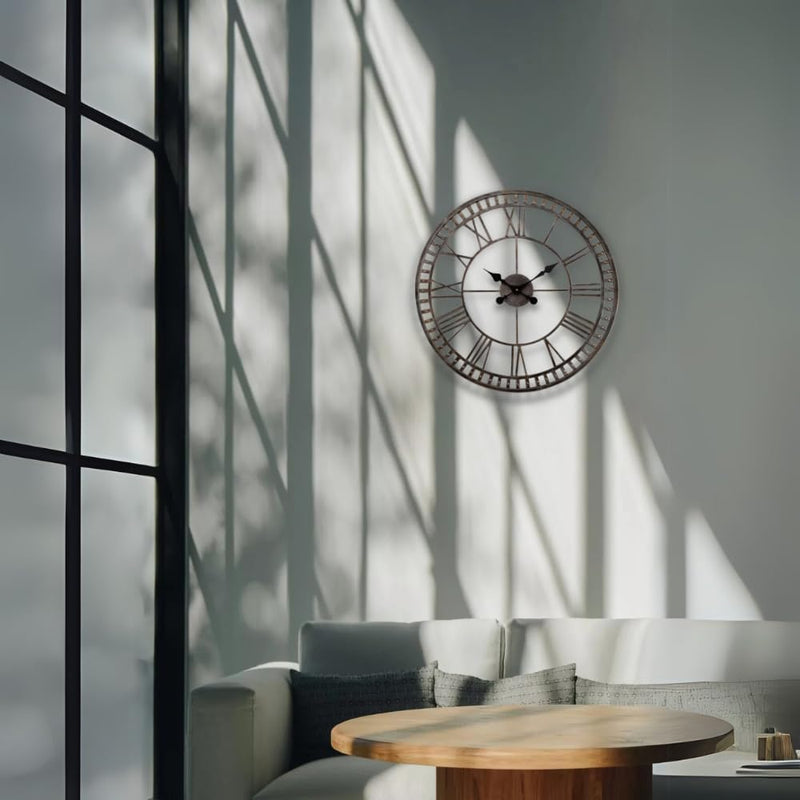 Vintage Roman Numeral Outdoor Indoor Open Face Clock