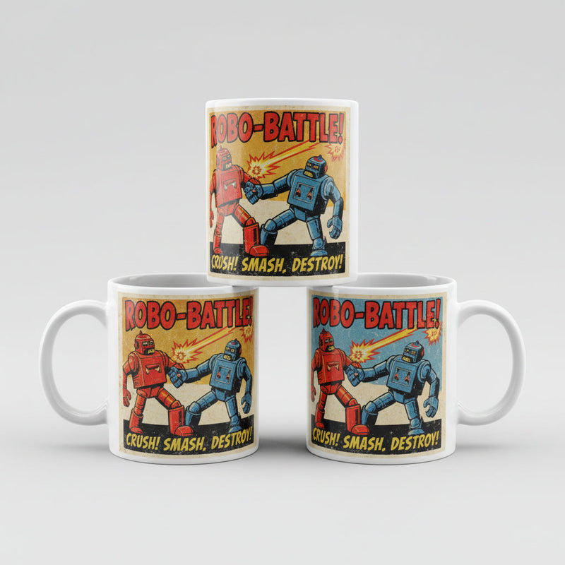 Retro Jumbo Mugs Robot War  one
