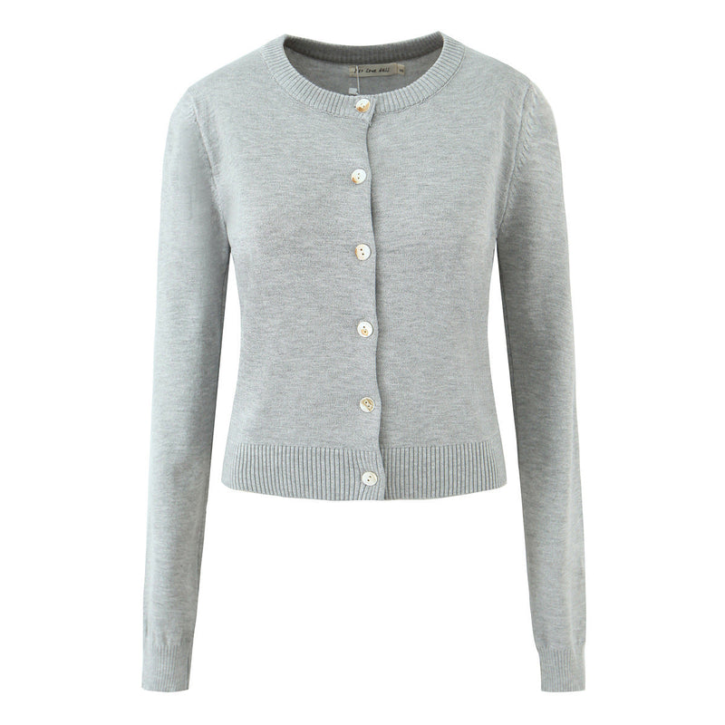 Women's Retro Multi-color Round Neck Long Sleeve Jacket