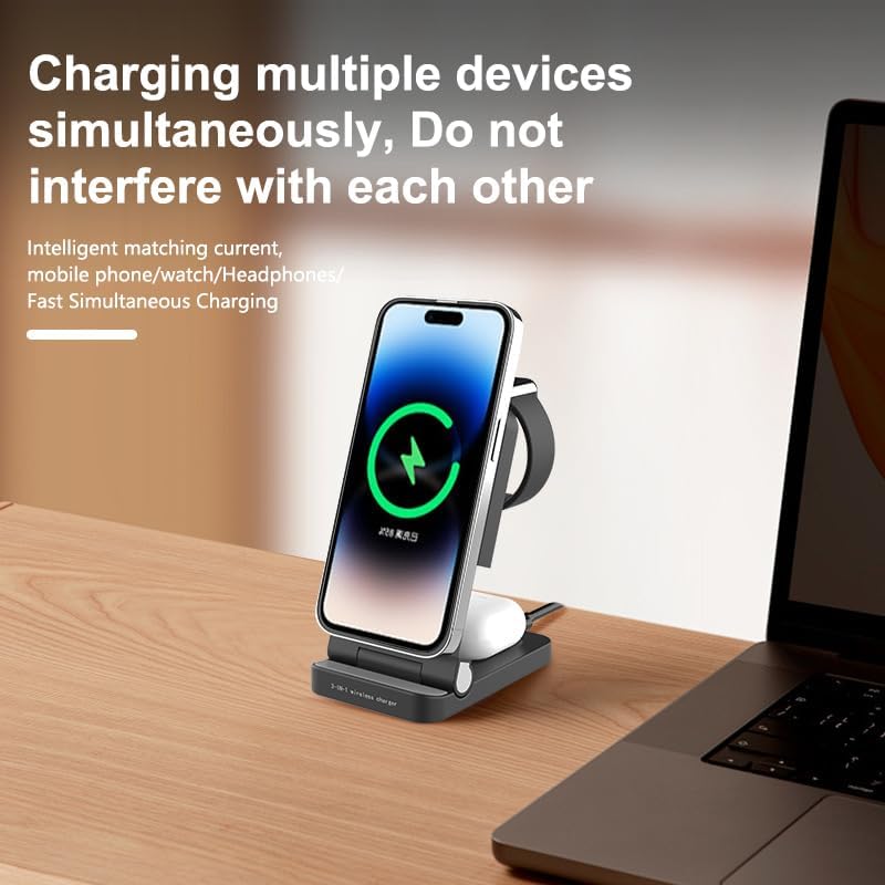 YF-3 15W Magnetic Wireless Charger – 3-in-1 Charging Station for Phone, Watch & AirPods