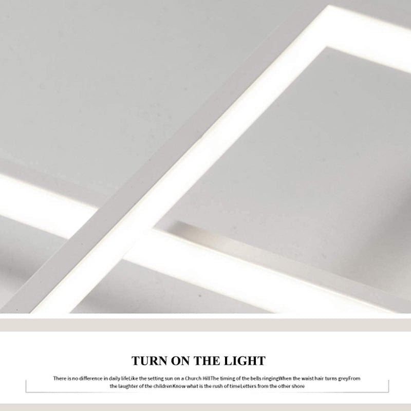 LED Ceiling Light 75W Square Flush Mount Cool White Geometric 3 Frame Modern