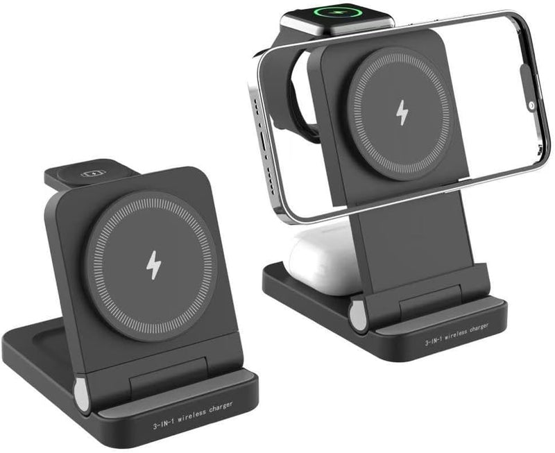 YF-3 15W Magnetic Wireless Charger – 3-in-1 Charging Station for Phone, Watch & AirPods