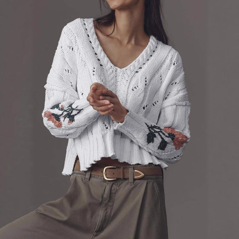 Idle Style Short Long-sleeved Sweater Top