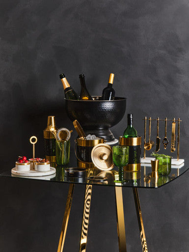 Marble and Gold Finish Bar Tool Stand | Omari