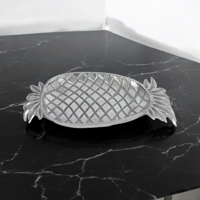 33CM NICKEL PLATED PINEAPPLE SERVING TRAY